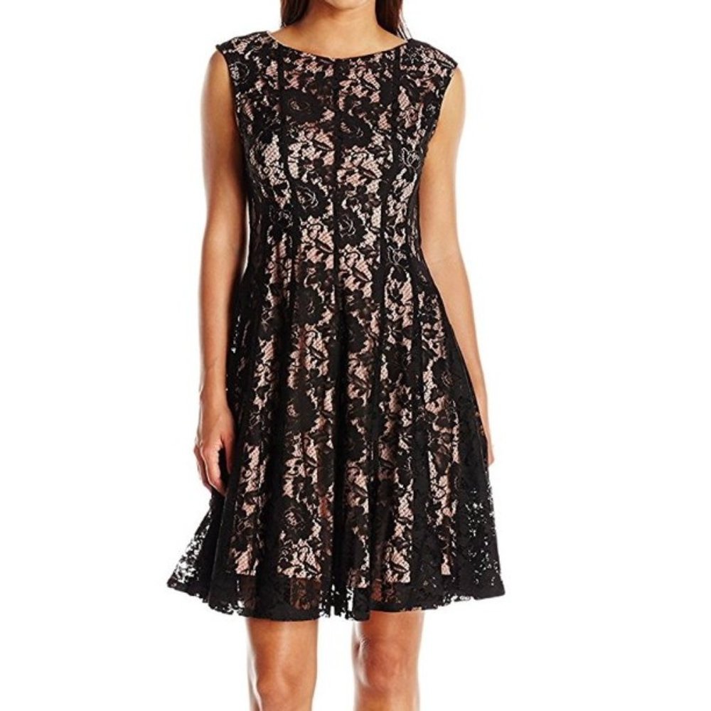 Julian Taylor New York Black Lace A-line Dress